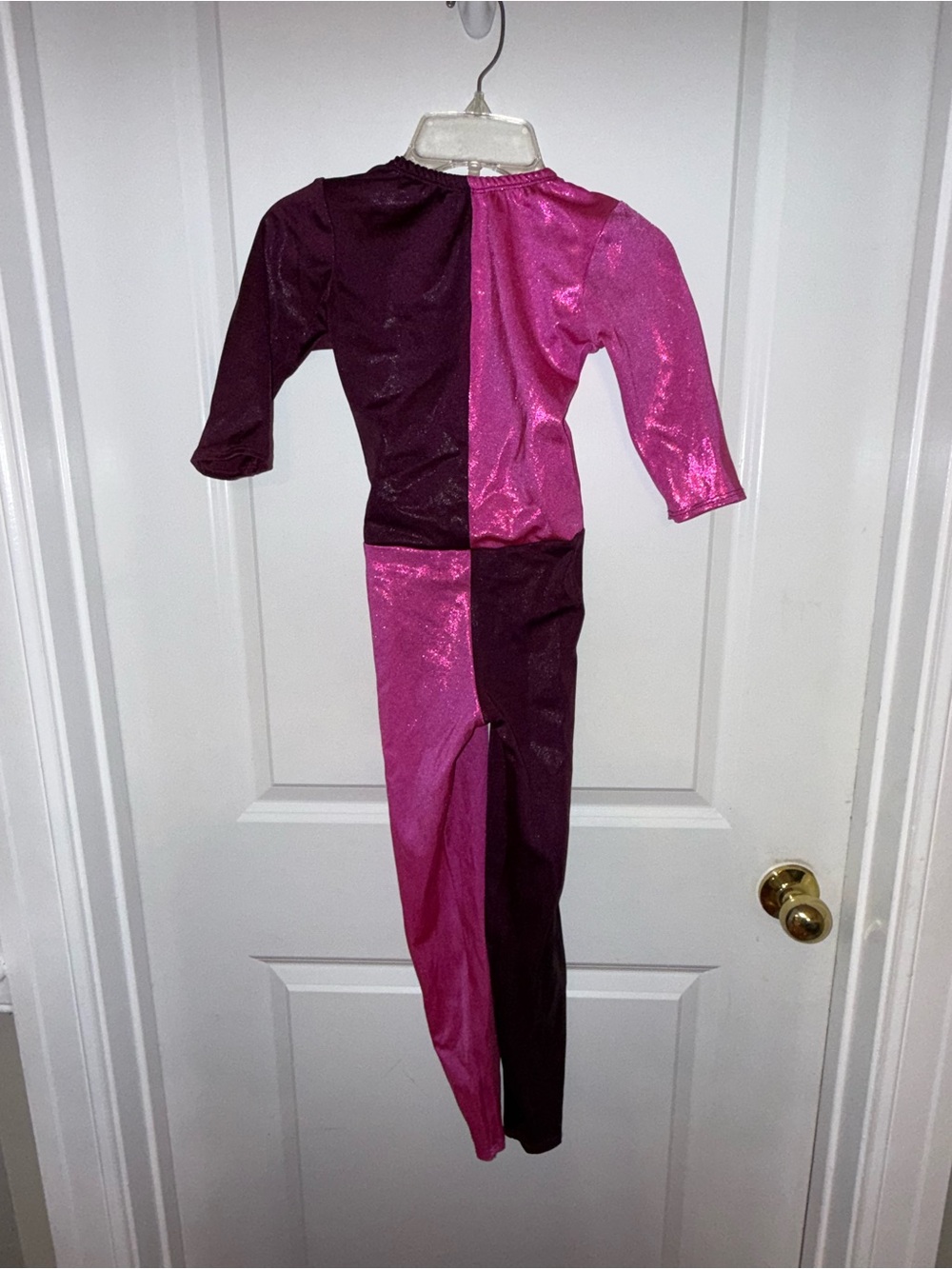 Girls Two-Tone Metallic Pink & Plum Leotard Kizzi Dancewear Size‎ YL